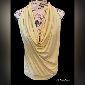 Boston Proper sparkly yellow slouch halter top